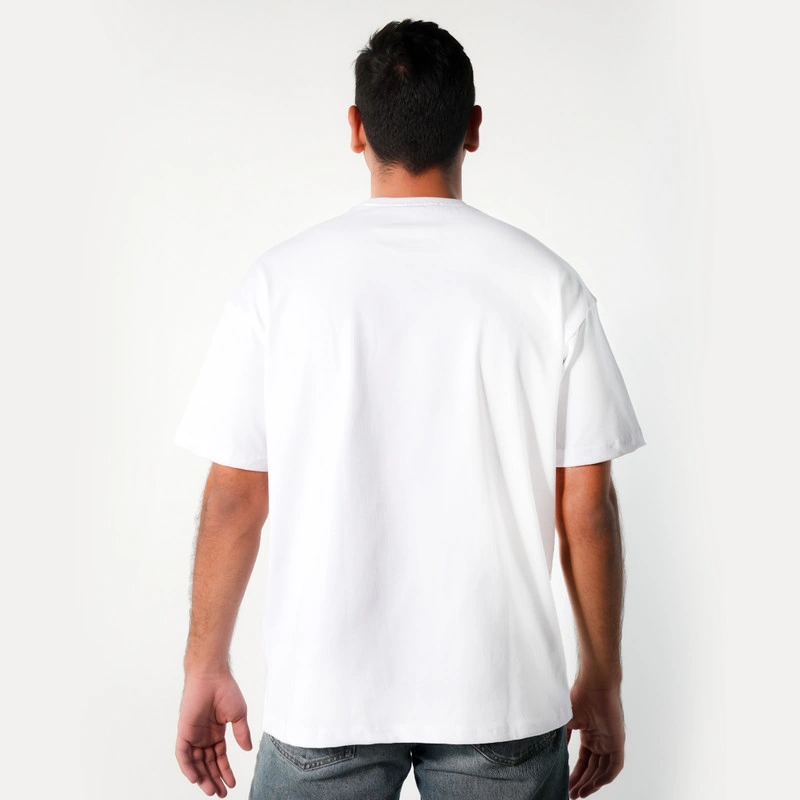 فابريك تيشيرت اوفر سايز للجنسين قطن- أبيض