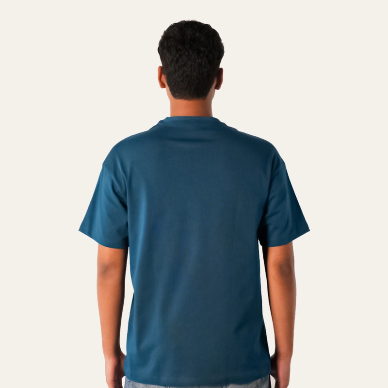 فابريك تيشيرت اوفر سايز للجنسين قطن- بترولي