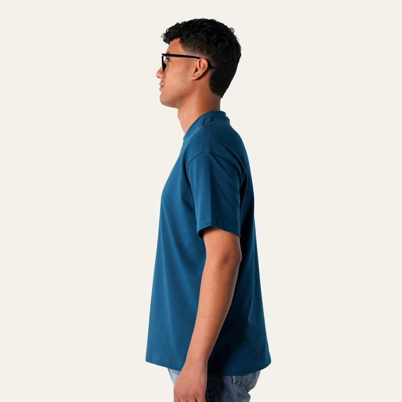 فابريك تيشيرت اوفر سايز للجنسين قطن- بترولي