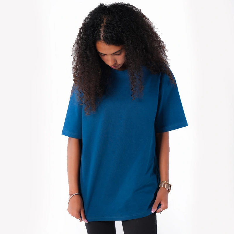 فابريك تيشيرت اوفر سايز للجنسين قطن- بترولي