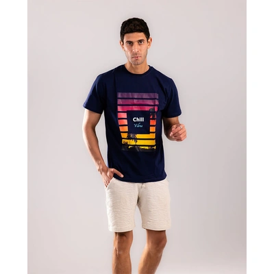 تيشيرت مخطط غروب الشمس رجالي