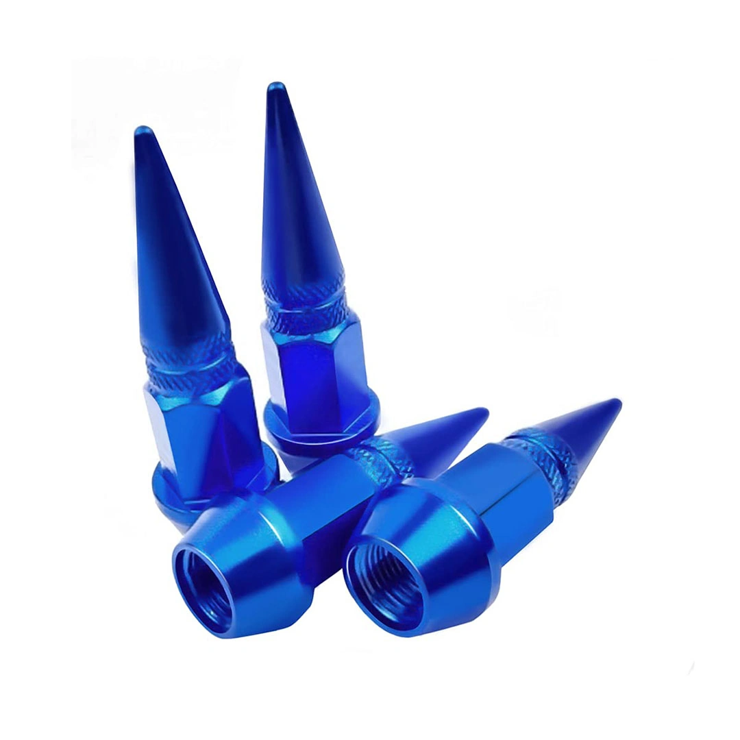 أغطية صمام عجلة السيارات 4 قطع - أزرق