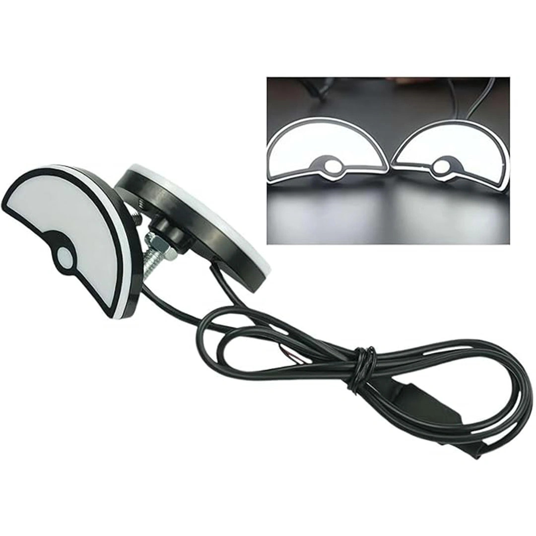 مصباح امامي LED بتصميم عين 12 فولت للدراجات النارية - ابيض