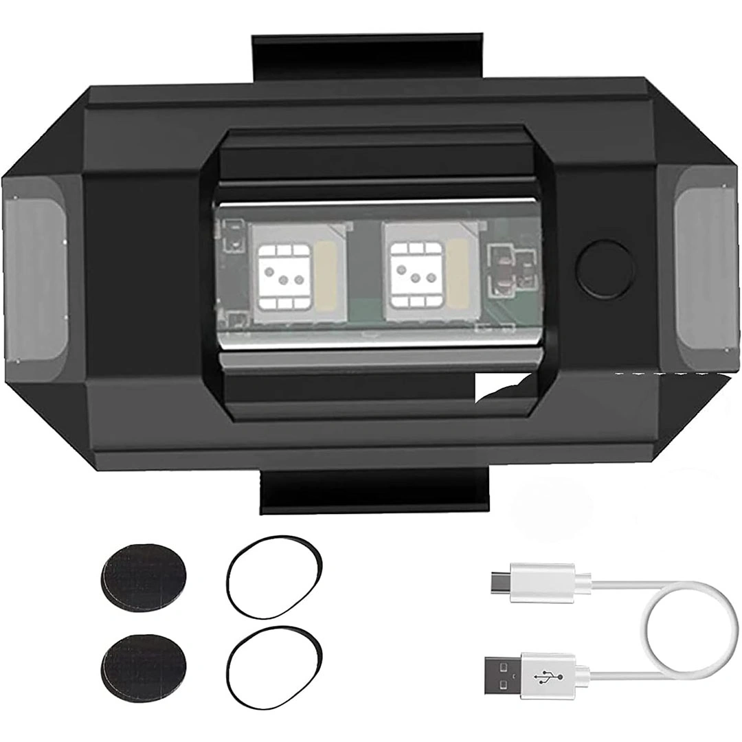 مصباح LED وامض متعدد الالوان مع USB مقاوم للماء - قطعة واحدة