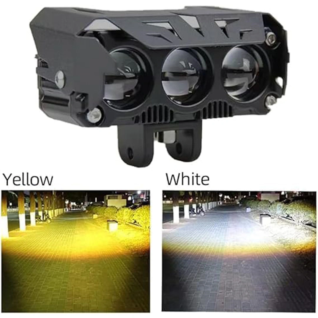 ليد بار 3 عدسة قوي جدا سهل التركيب جسم معدني - 3 مود اضاءة