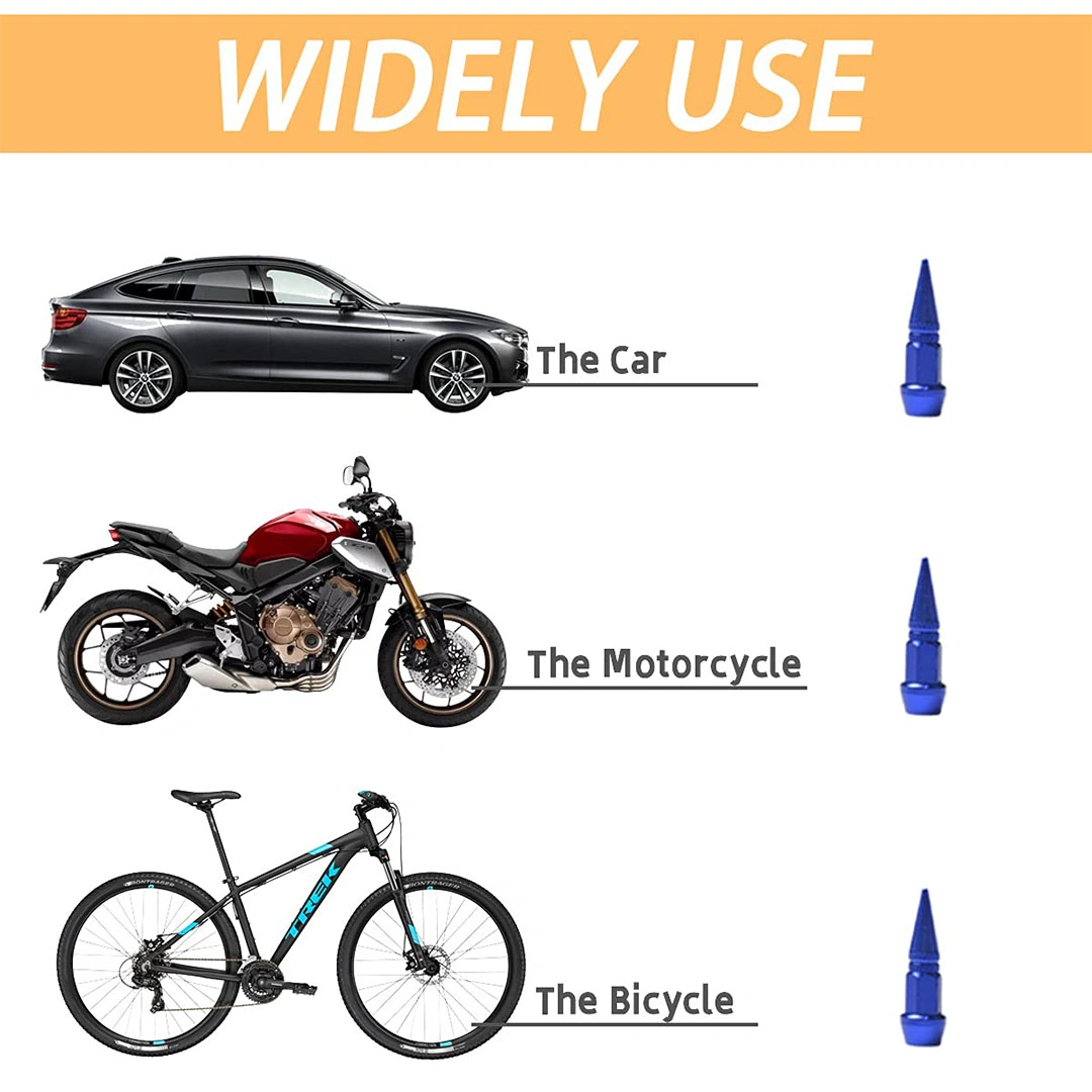 أغطية صمام عجلة السيارات 4 قطع - أزرق