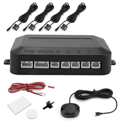 حساس استشعار ركن مع شاشة عرض - 4 قطع - أسود