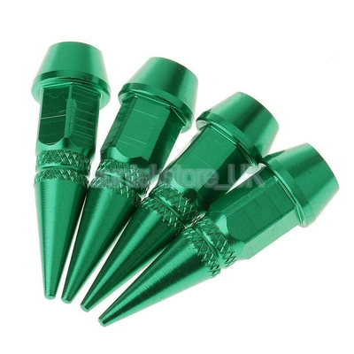 أغطية صمام عجلة السيارات 4 قطع - أخضر