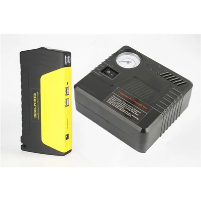 باور بانك وضاغط هواء للسيارة - 99800 مللي امبير - متعدد الالوان