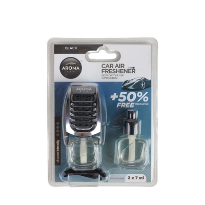 معطر سيارة اروما على التكييف زيت مع غيار اضافي برائحة بلاك ايس