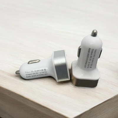 شاحن عربية ولاعة - 2 مخرج يو اس بي - 2.1 امبير - متعدد الالوان