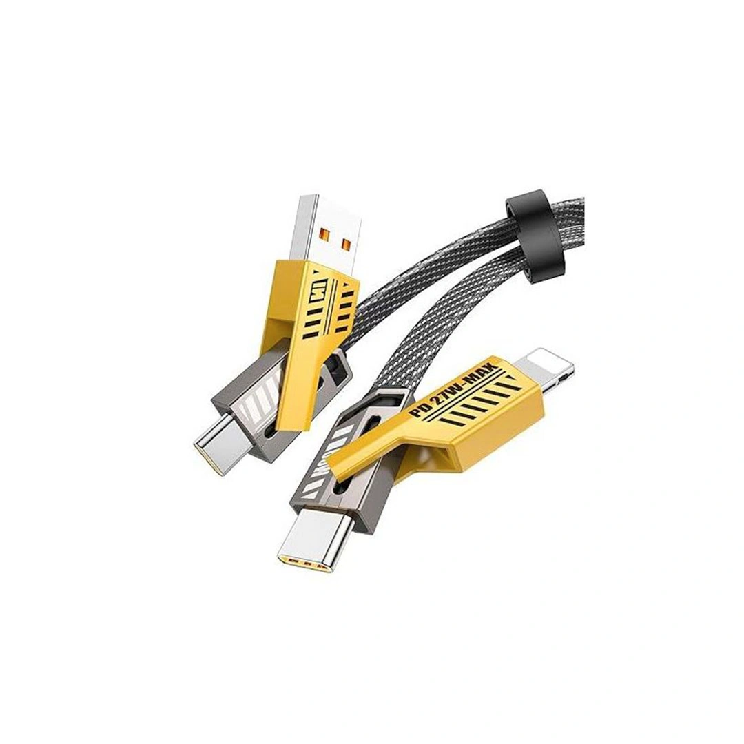 كابل شحن 4*1 - من Type-C/USB/Lightning - قوة 65 وات - XKCZ