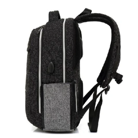 شنطة لابتوب ضد السرقة - أسود/رمادي