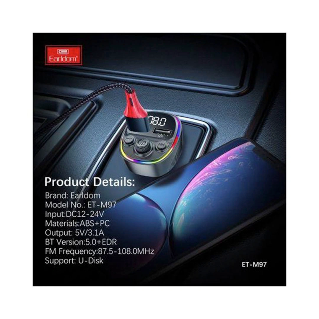 شاحن سيارة لاسلكي سريع - 66 وات - أسود - M85