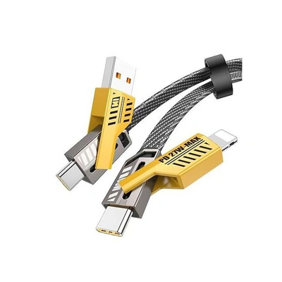 كابل شحن 4*1 - من Type-C/USB/Lightning - قوة 65 وات - XKCZ
