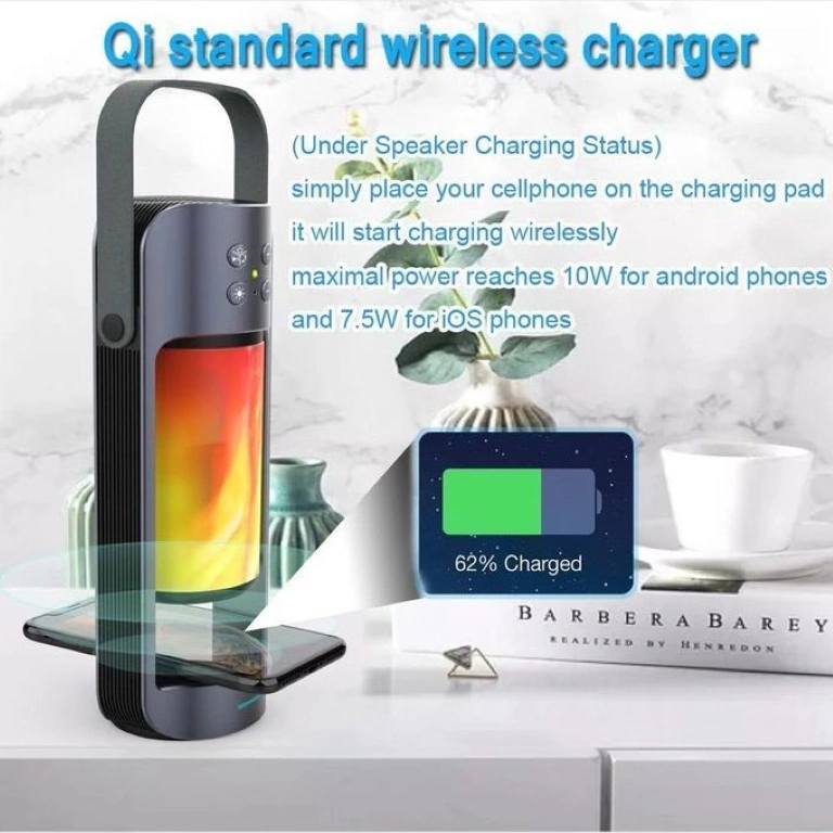 شاحن لاسلكي ومكبر صوت محمول