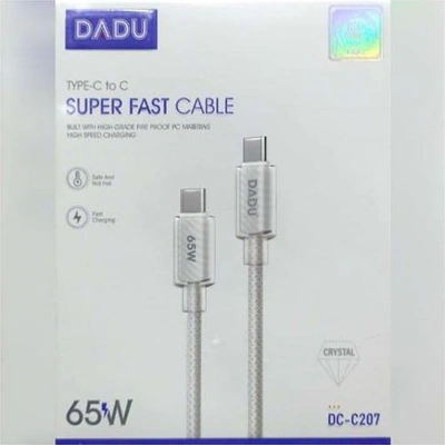 كابل شاحن Type-C إلى Type-C - أبيض Dadu DC-C207 - 65W