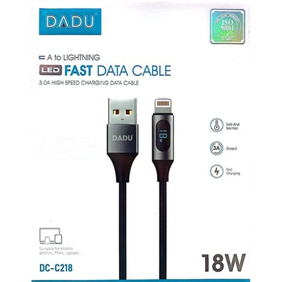 كابل شحن سريع بيانات USB إلى لايتنينج - أسود DC-C218