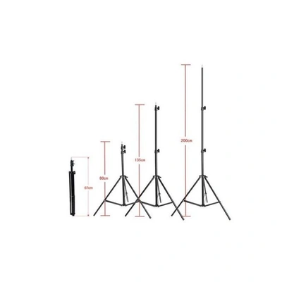 حامل ثلاثي معدني للرينج لايت قابل للتعديل - أسود