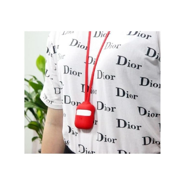 غطاء ايربودز سيليكون مقاوم للصدمات - أحمر