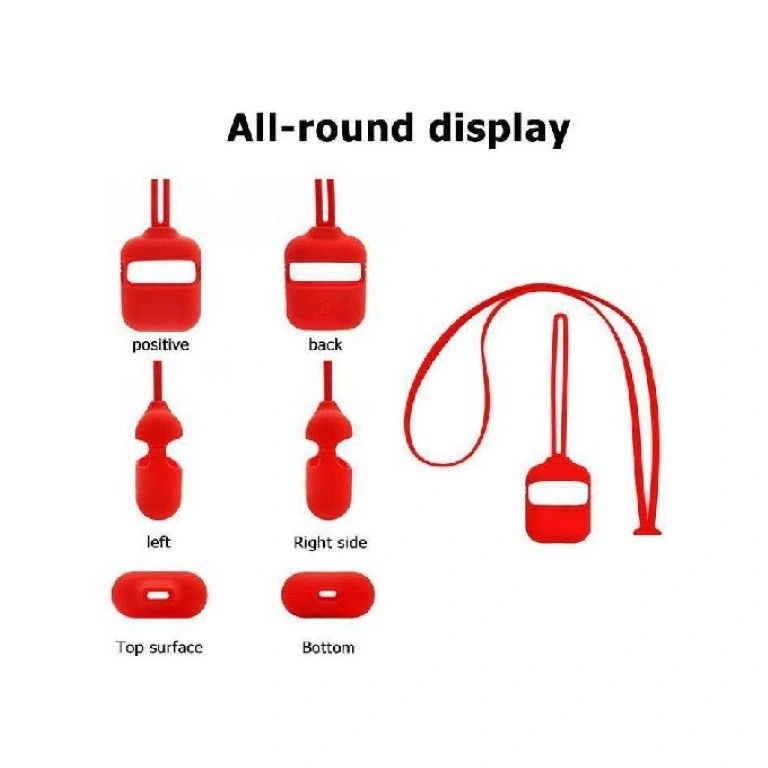 غطاء ايربودز سيليكون مقاوم للصدمات - أحمر