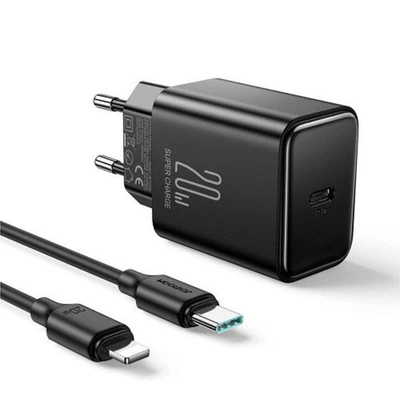 كابل شاحن سريع 20W PD USB-C إلى لايتنينغ - أسود JOYROOM JR-TCF06