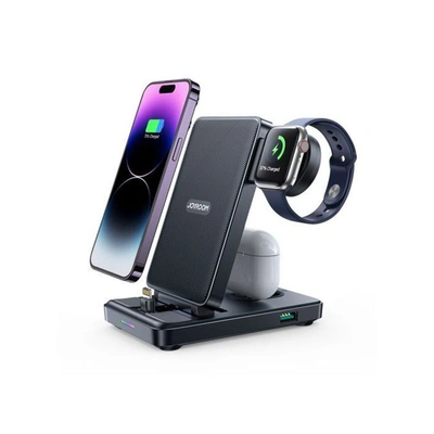 محطة شحن قابلة للطي 4 في 1 - أسود JOYROOM JR-WQS02