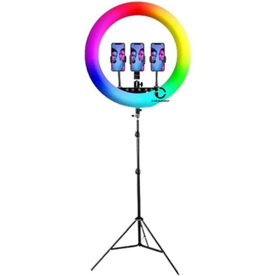 رينج لايت مع حامل ثلاثي RGB  - MJ56