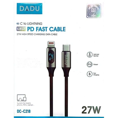 كابل شحن سريع Type-C إلى Lightning - أسود Dadu DC-C218