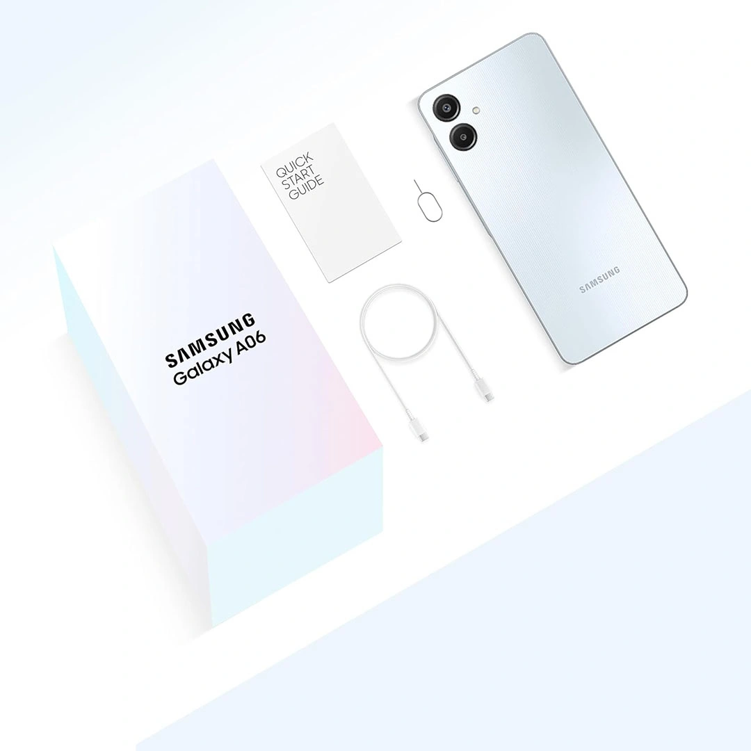 موبايل سامسونج A06 جالاكسي 4G بشريحتين - 4+128 GB - لبني