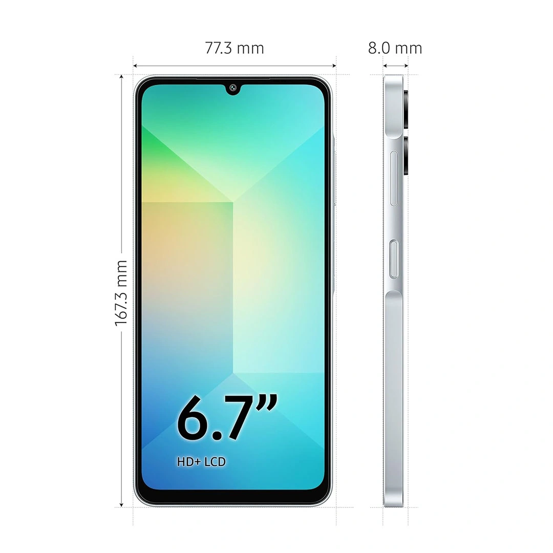 موبايل سامسونج A06 جالاكسي 4G بشريحتين - 4+128 GB - لبني