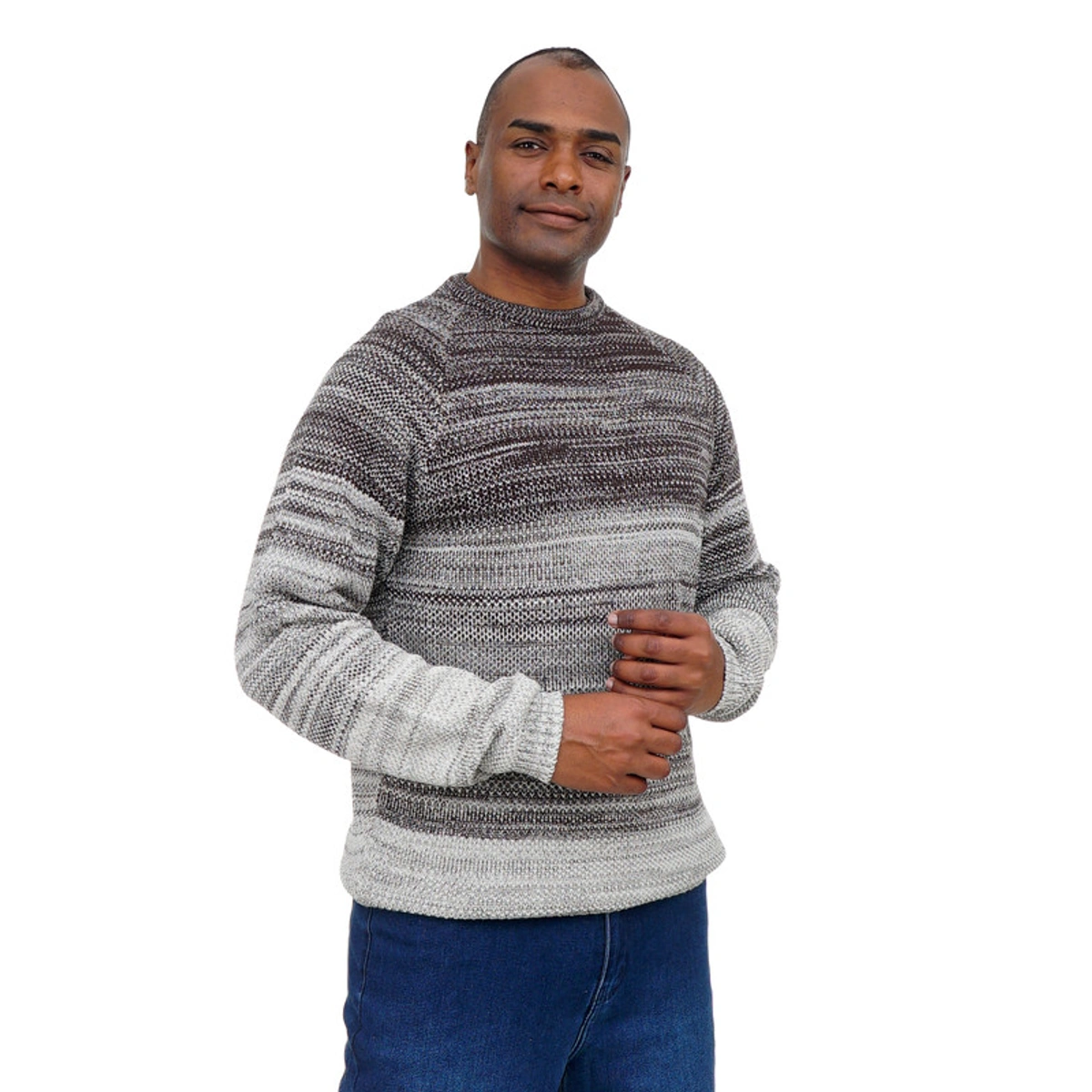 بلوفر رجالي منسوج برقبة دائرية - 108010024