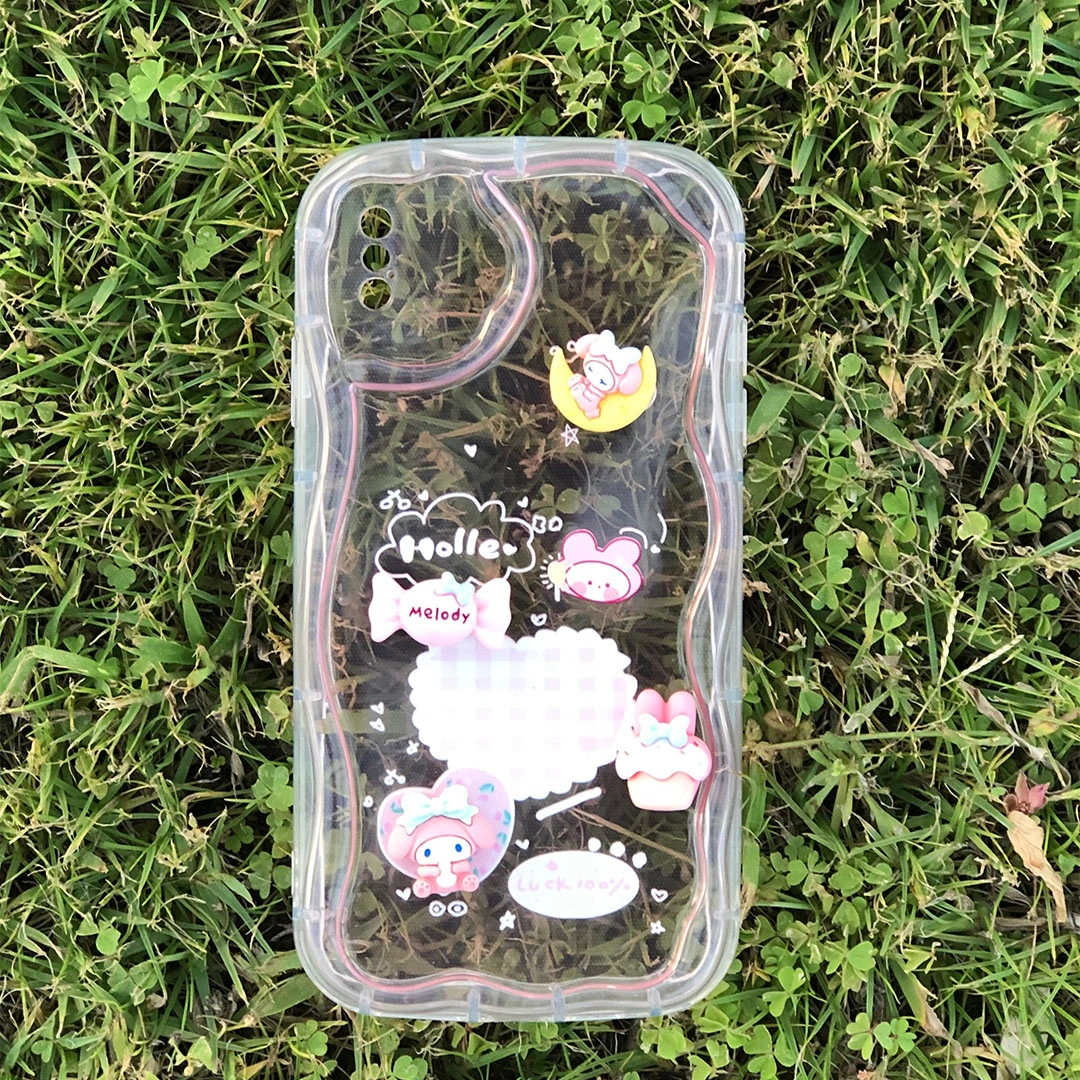 جراب موبايل ايفون اكس اس ماكس شكل بناتي - شفاف