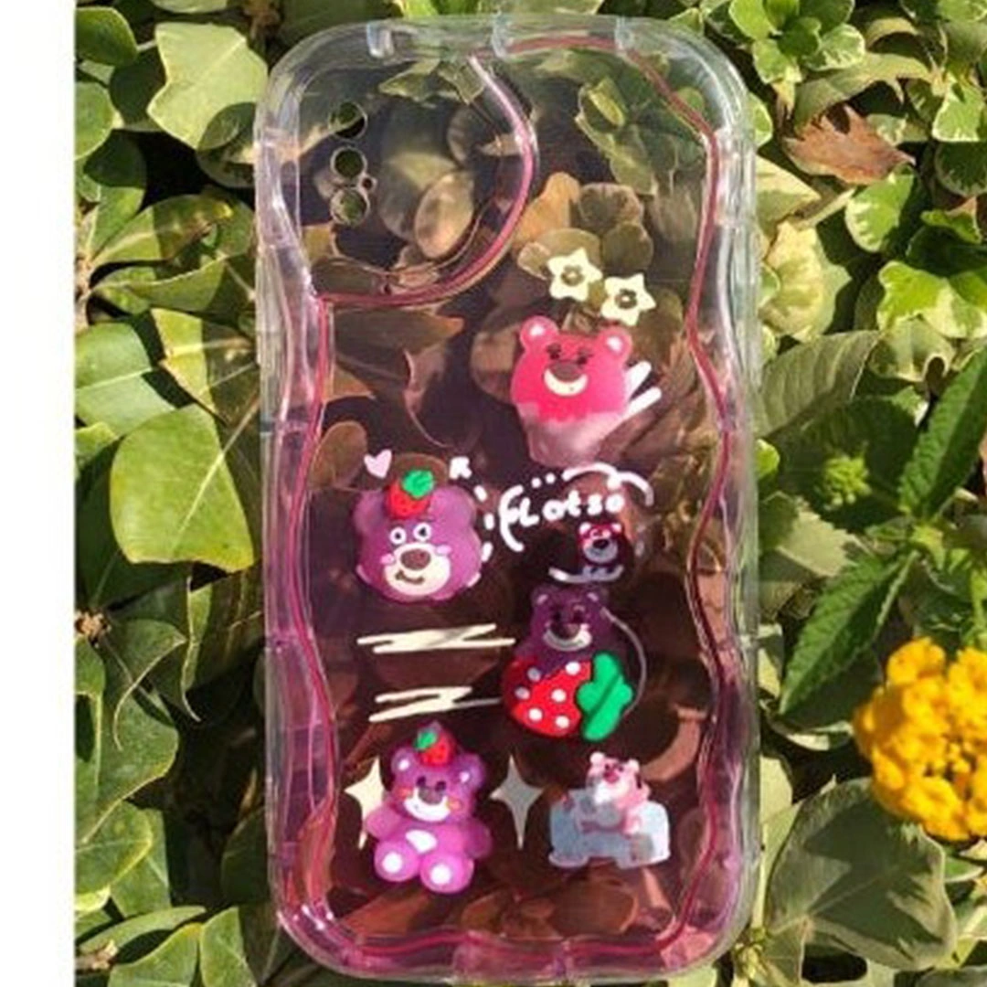 جراب موبايل ايفون XS شكل دبدوب - شفاف