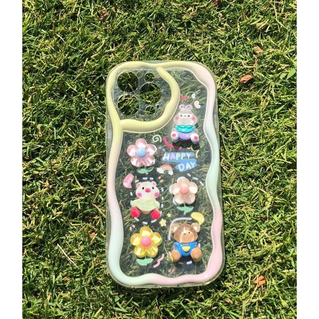 جراب موبايل ايفون 13 برو ماكس شكل كرتون - شفاف