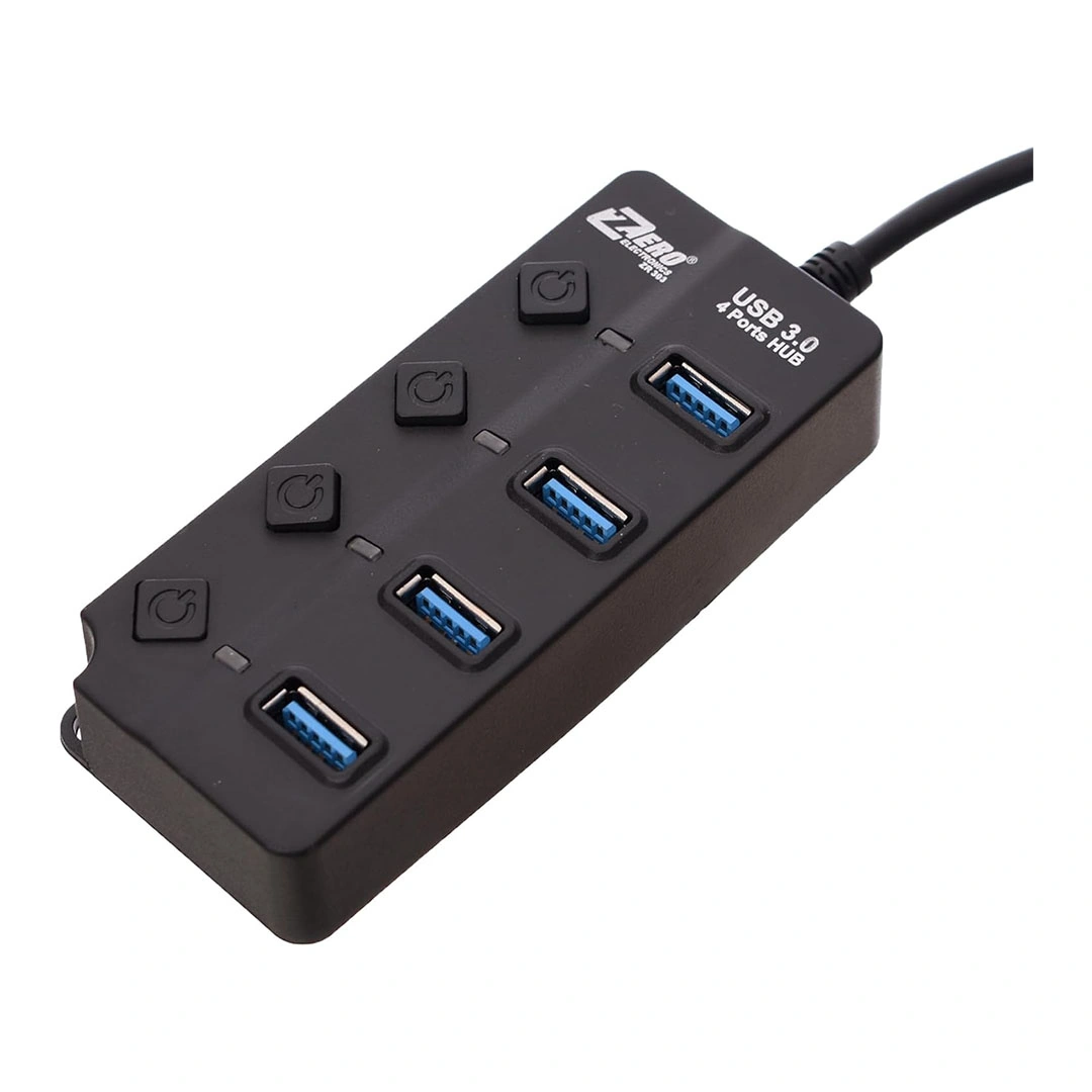 ZR303 موزع 4*1- USB - أسود