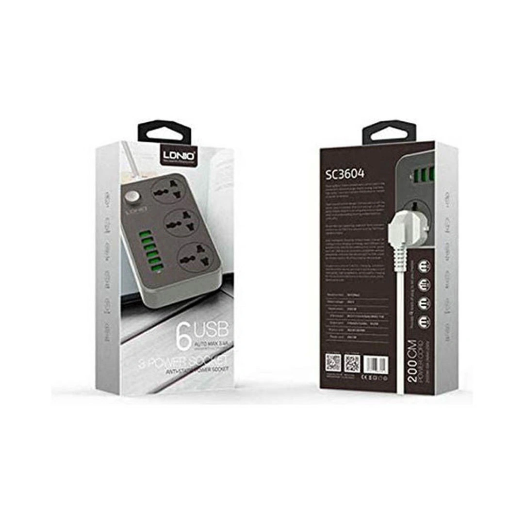 SFS-6671803 مشترك كهربائي - 8 مخارج - أسود