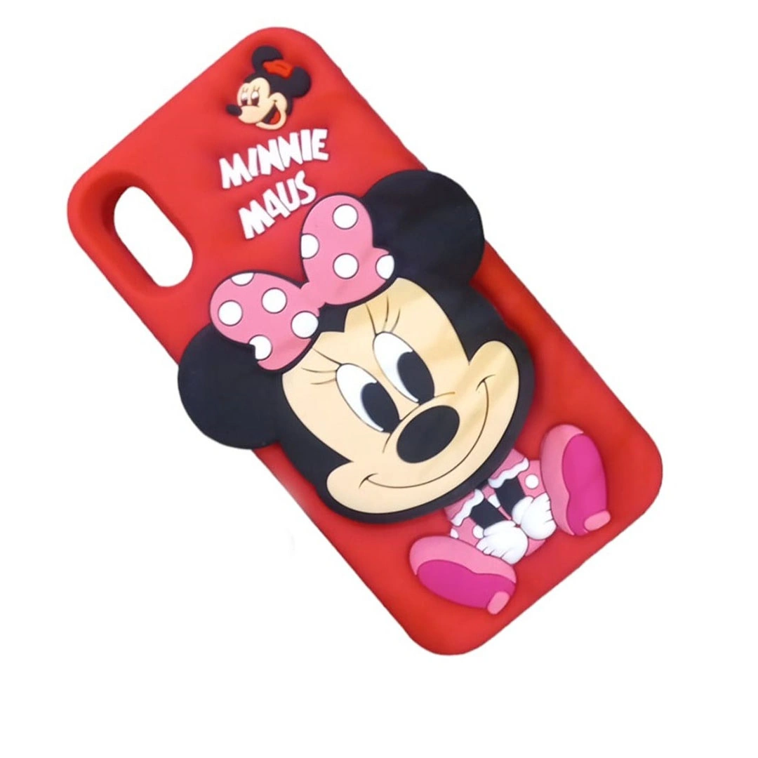 جراب موبايل ايفون اكس / اكس اس شكل ميكي - 3D - أحمر