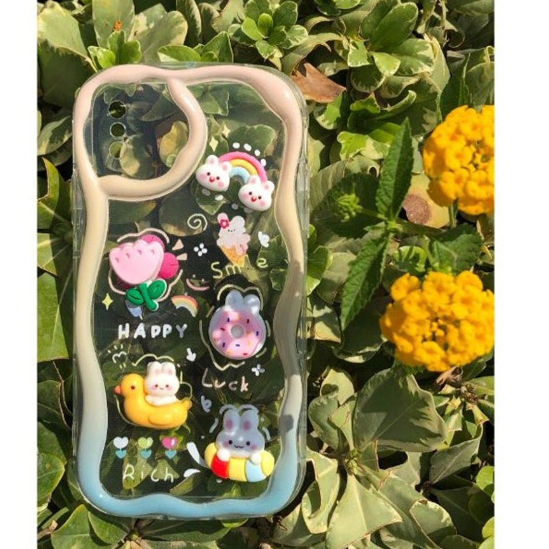 جراب موبايل ايفون XS شكل حيوانات - شفاف