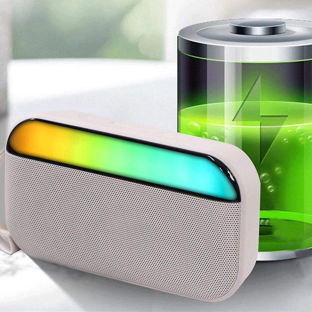 مكبر صوت لاسلكي بلوتوث صغير - أبيض