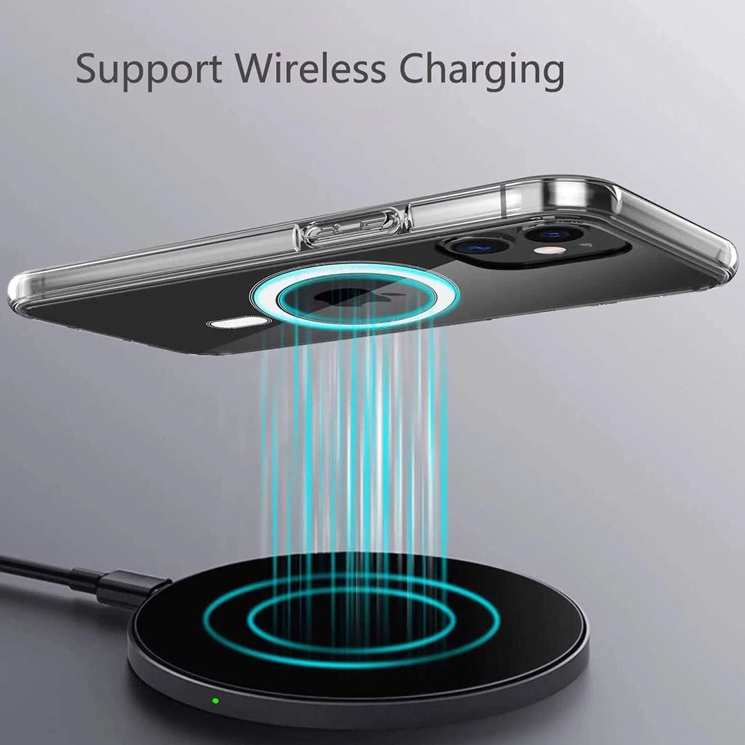 جراب شحن لاسلكي لموبايل ايفون 11 برو ماكس - شفاف