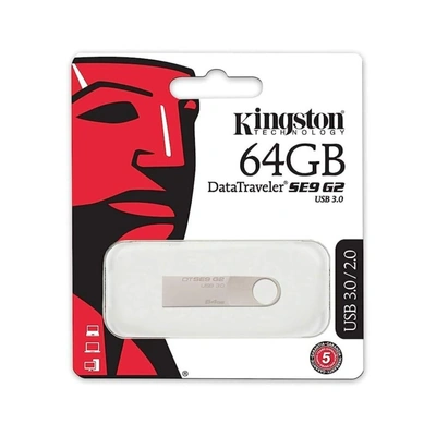 فلاشة USB معدنية - 64 جيجابايت - فضي - Kingston 64GB
