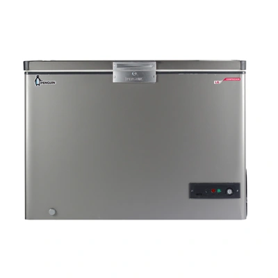 بنجوين ديب فريزر افقي ستانليس ستيل - 317 لتر - سيلفر - باب زجاج جرار - ES350