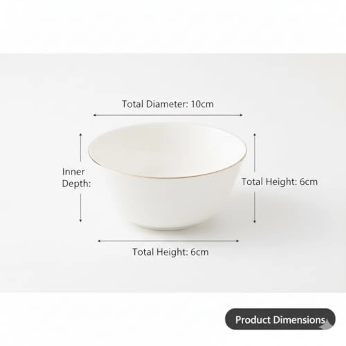طقم بولات صغيرة بورسلين - 4 قطع - أبيض
