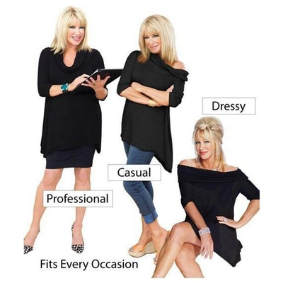 بونشو ثلاثي الاتجاهات حريمي - أسود