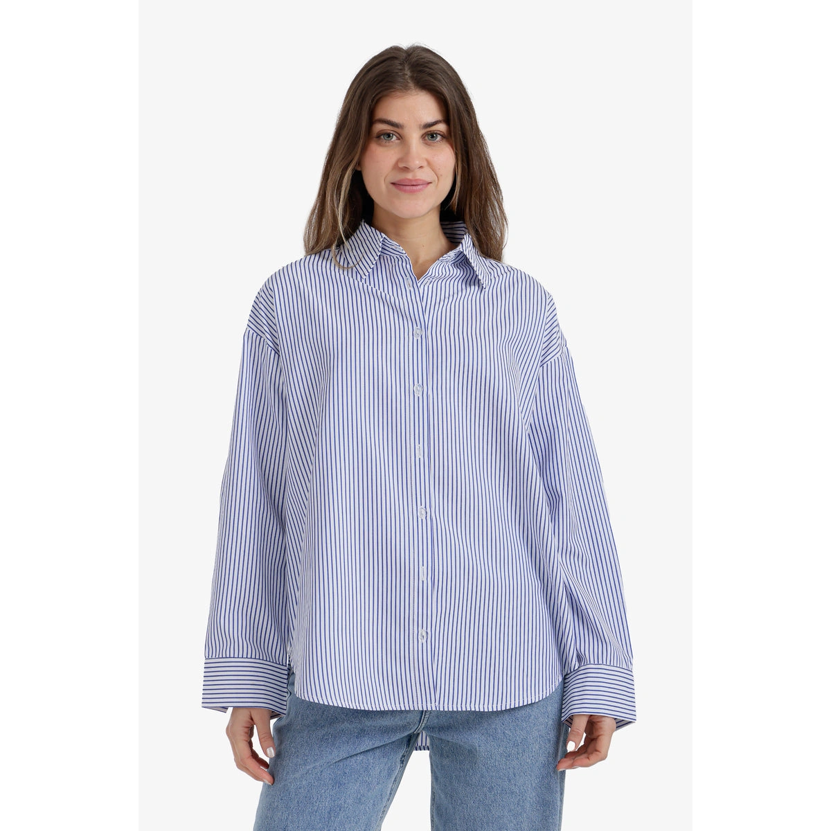 قميص حريمي مخطط بأكمام طويلة من كارينا 58629