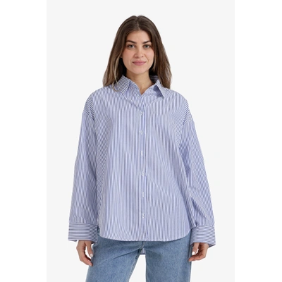 قميص حريمي مخطط بأكمام طويلة من كارينا 58629