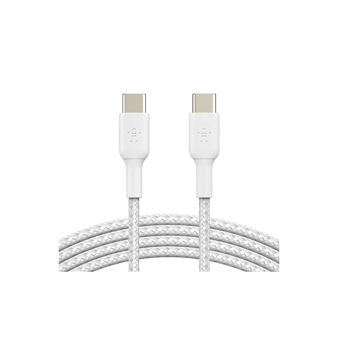 كابل بيلكين مضفر تايب سي - 1 متر - أبيض - 745883788286