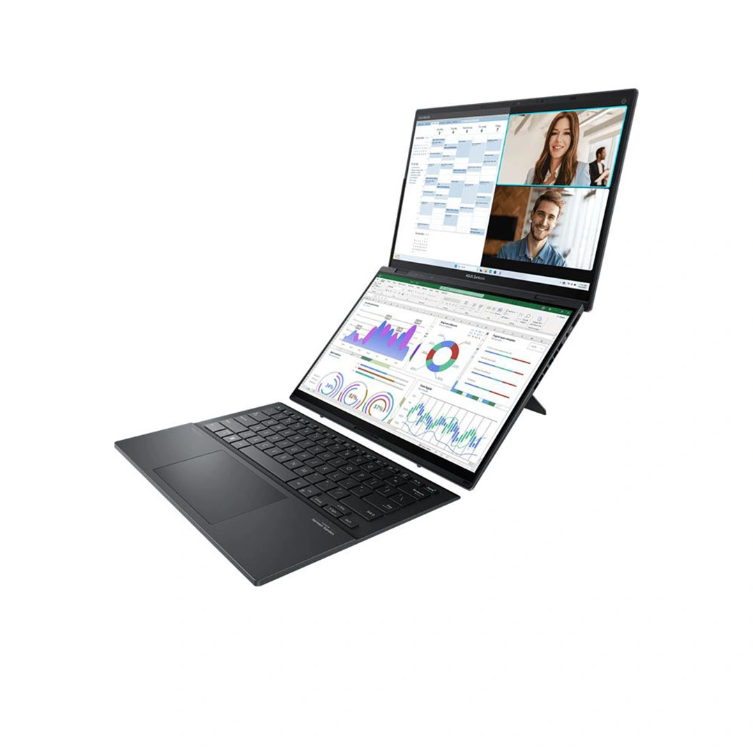 اسوس Zenbook Duo UX8406CA-OLED009WS لاب توب - انتل® كور™ الترا 9-285H - رامات 32 جيجا بايت - ويندوز 11 - رمادي