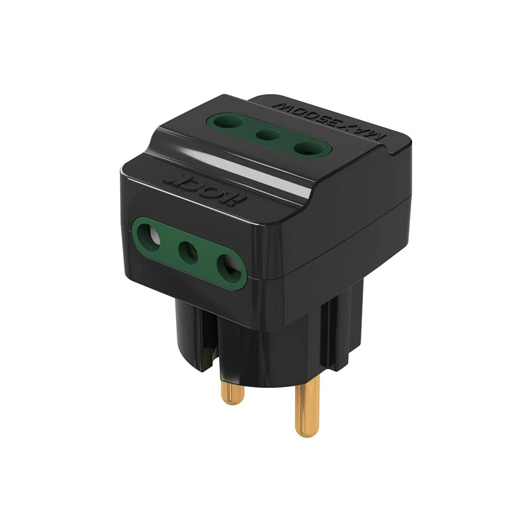 فيشة حائط - 3 فيشة - 3500 وات - أسود